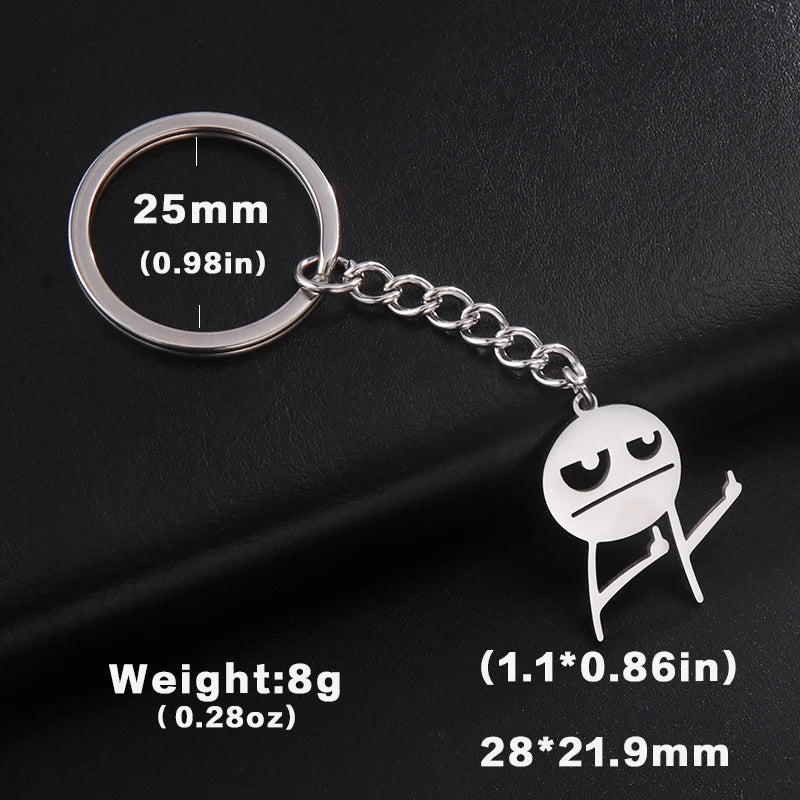 Teamer Funny Middle Finger Stickman Keychain 2026 Cute Trend School Bag Car Key Pendant Couple New Trinket Gift Keyring