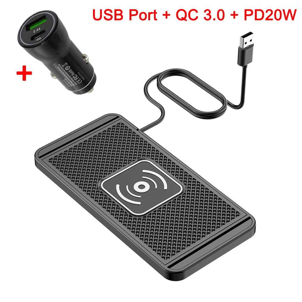 Wireless Car Charger  AutoGrip – Fast Qi Charger With Anti-Slip Silicone