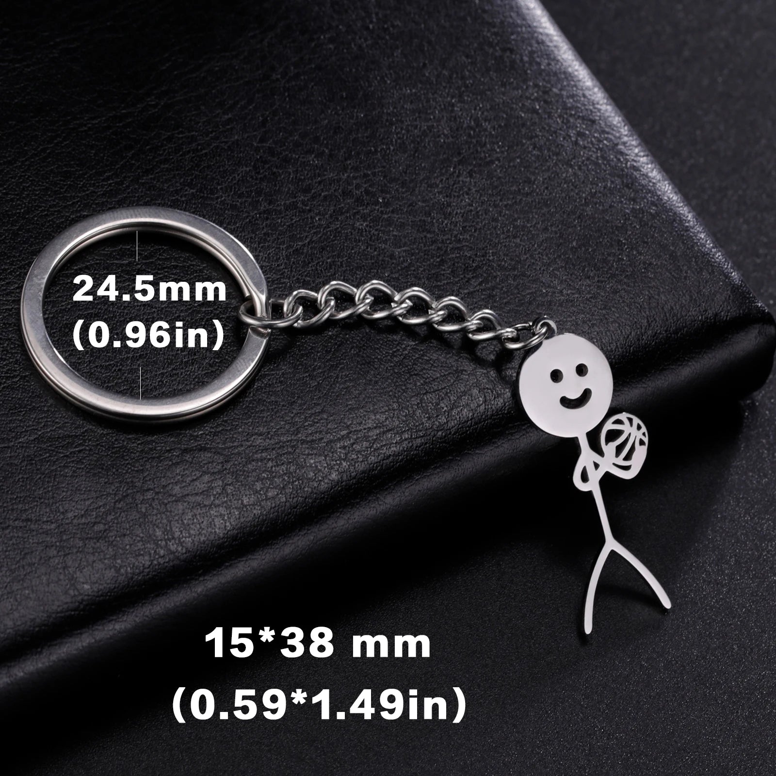 Teamer Funny Middle Finger Stickman Keychain 2026 Cute Trend School Bag Car Key Pendant Couple New Trinket Gift Keyring