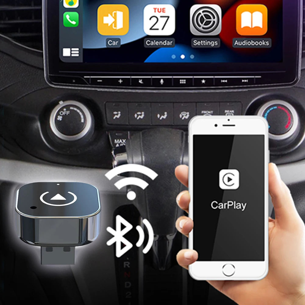 2 in 1 Wireless CarPlay Android Auto Adapter Smart USB Dongle Auto Connect Plug & Play for iPhone and Android Factory Wired Cars
