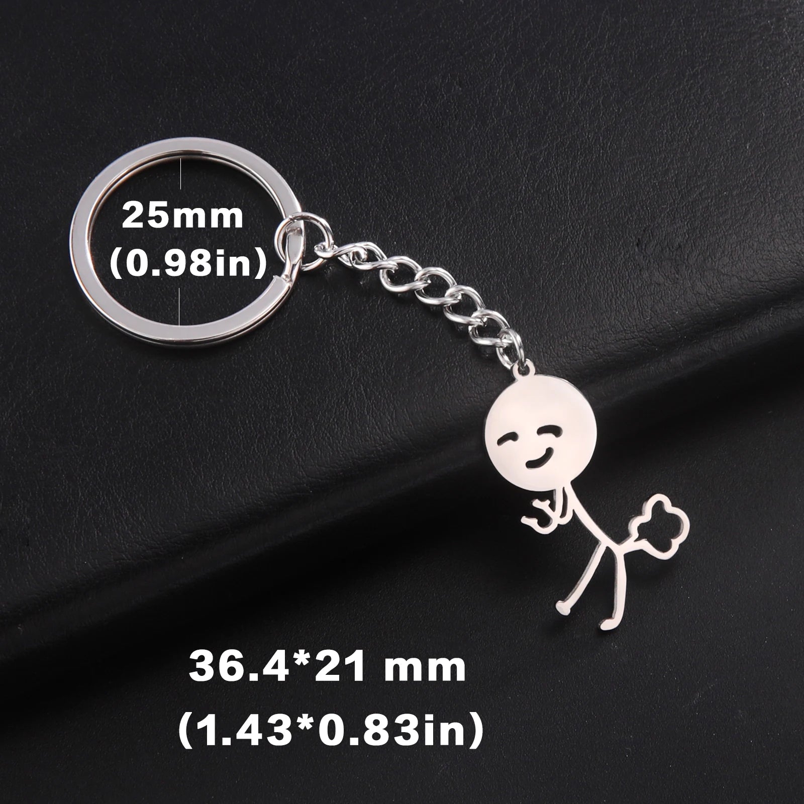 Teamer Funny Middle Finger Stickman Keychain 2026 Cute Trend School Bag Car Key Pendant Couple New Trinket Gift Keyring