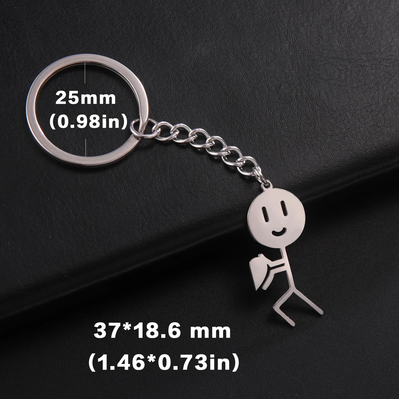 Teamer Funny Middle Finger Stickman Keychain 2026 Cute Trend School Bag Car Key Pendant Couple New Trinket Gift Keyring