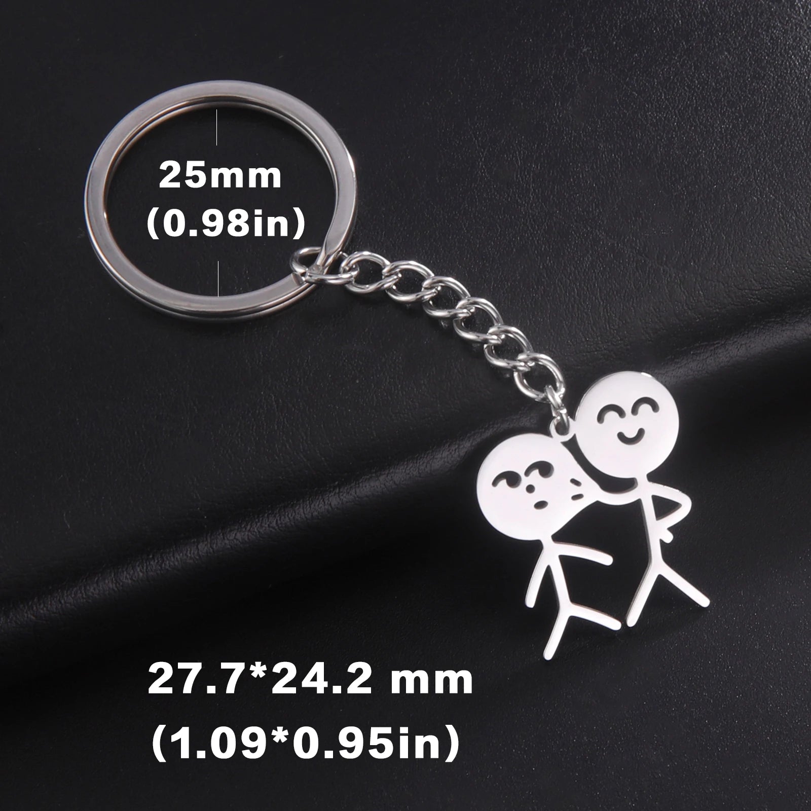 Teamer Funny Middle Finger Stickman Keychain 2026 Cute Trend School Bag Car Key Pendant Couple New Trinket Gift Keyring